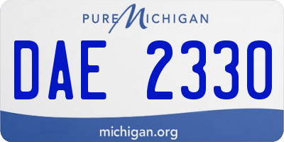 MI license plate DAE2330