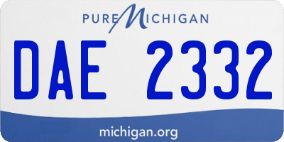 MI license plate DAE2332