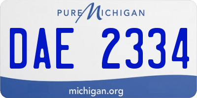 MI license plate DAE2334