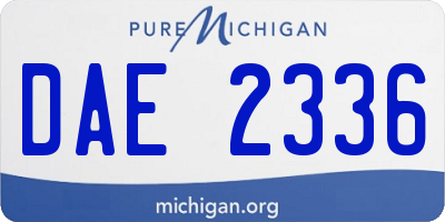 MI license plate DAE2336