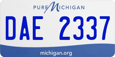 MI license plate DAE2337