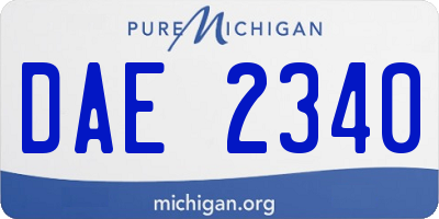MI license plate DAE2340