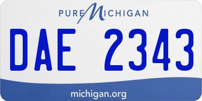 MI license plate DAE2343
