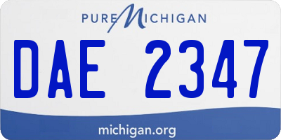 MI license plate DAE2347
