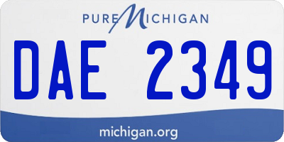 MI license plate DAE2349