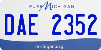 MI license plate DAE2352