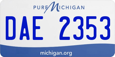 MI license plate DAE2353