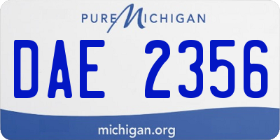 MI license plate DAE2356