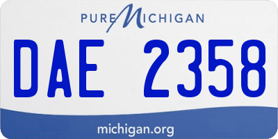 MI license plate DAE2358