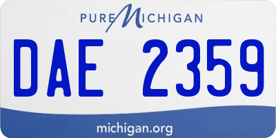 MI license plate DAE2359
