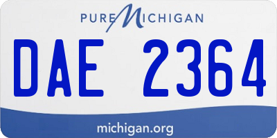 MI license plate DAE2364