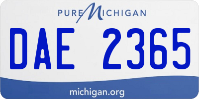 MI license plate DAE2365