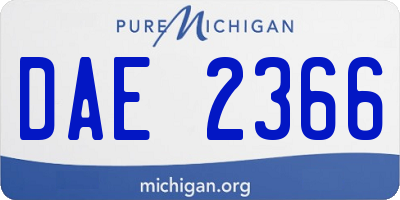 MI license plate DAE2366