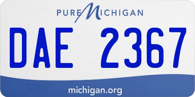 MI license plate DAE2367