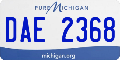 MI license plate DAE2368