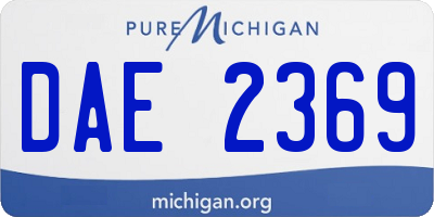 MI license plate DAE2369