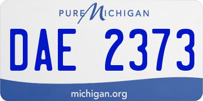 MI license plate DAE2373