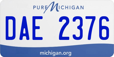 MI license plate DAE2376