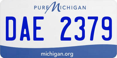 MI license plate DAE2379