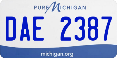 MI license plate DAE2387