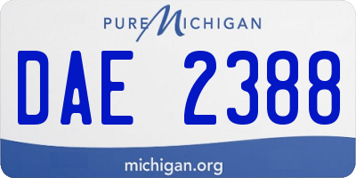 MI license plate DAE2388