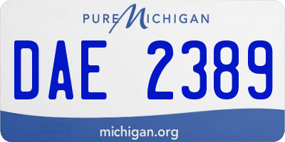 MI license plate DAE2389