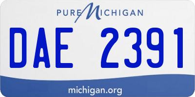 MI license plate DAE2391