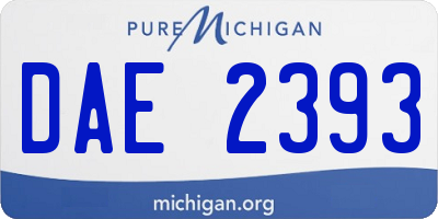 MI license plate DAE2393
