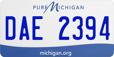 MI license plate DAE2394