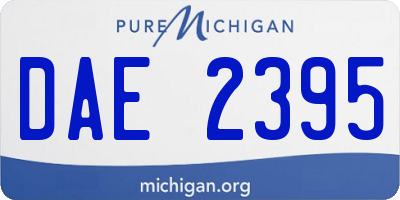 MI license plate DAE2395