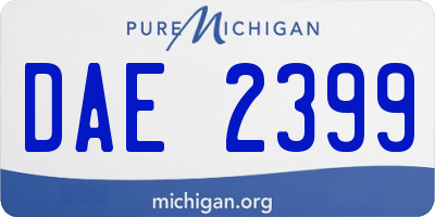 MI license plate DAE2399