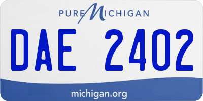 MI license plate DAE2402