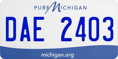 MI license plate DAE2403