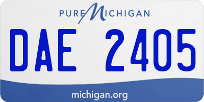 MI license plate DAE2405
