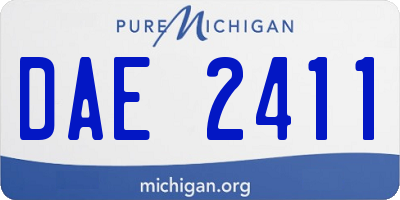 MI license plate DAE2411