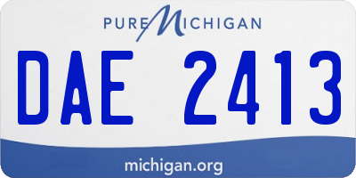 MI license plate DAE2413