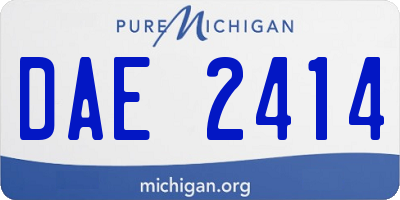 MI license plate DAE2414