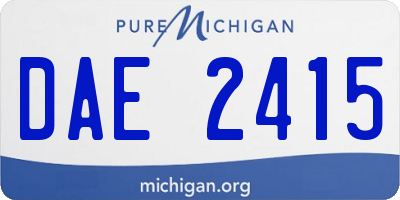 MI license plate DAE2415
