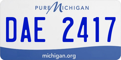 MI license plate DAE2417