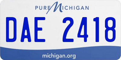 MI license plate DAE2418