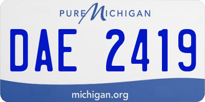 MI license plate DAE2419
