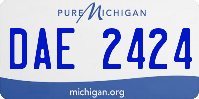 MI license plate DAE2424