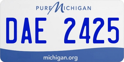 MI license plate DAE2425