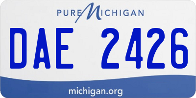 MI license plate DAE2426