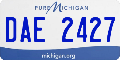 MI license plate DAE2427