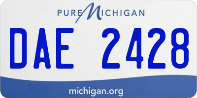 MI license plate DAE2428