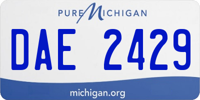 MI license plate DAE2429