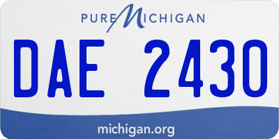 MI license plate DAE2430