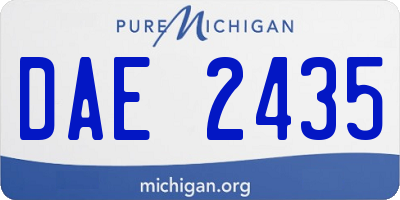 MI license plate DAE2435