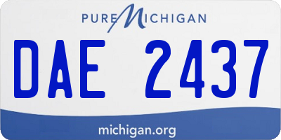 MI license plate DAE2437